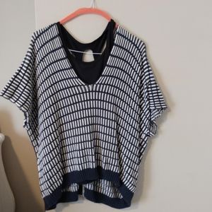 Blue/white oversized sweater